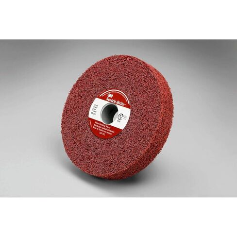 3M Scotch-Brite MF-WL Convolute Aluminum Oxide Medium Deburring Wheel - Medium Grade - Arbor Attachment - 6 in Diameter - 1 1/4 in Center Hole - 1 in Thickness - 24110 [PRICE is per CASE] in Saudi Arabia