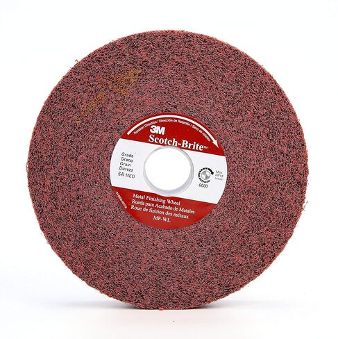 3M Scotch-Brite MF-WL Convolute Aluminum Oxide Medium Deburring Wheel - Medium Grade - Arbor Attachment - 6 in Diameter - 1 1/4 in Center Hole - 1 in Thickness - 24110 [PRICE is per CASE] in Saudi Arabia