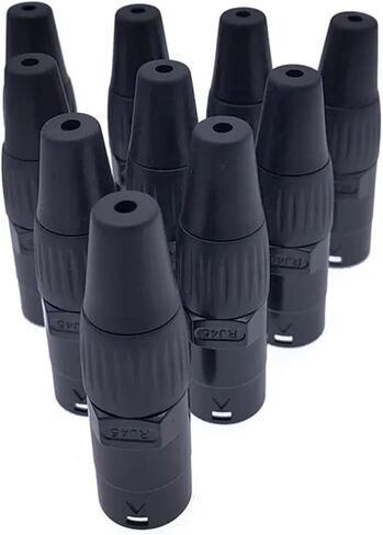 10Piece 8p8c RJ45 Net Work Connector IP65 D Socket Panel Ethernet Connectors(10xsilvery Plug) in Saudi Arabia