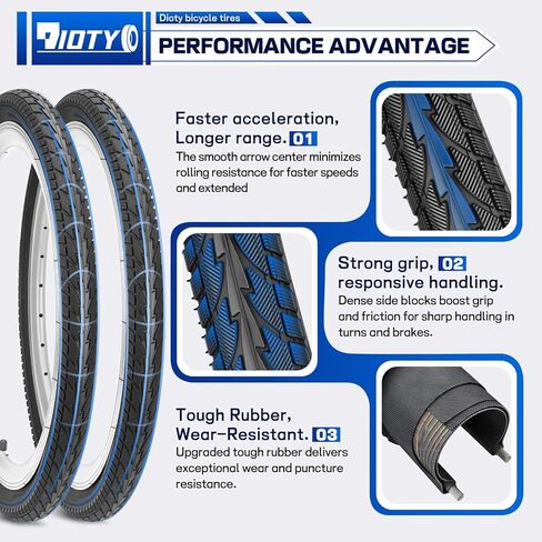مجموعة إطارات دراجة مقاس 20 × 1.75، إطارات دراجة قابلة للطي مقاس 20 بوصة بديلة لإطارات وأنابيب الدراجات المقاومة للاهتراء تتضمن زوجًا من رافعات الإطارات لدراجات MTB على الطرق الوعرة الهجينة في المدينة in Kuwait
