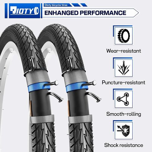 مجموعة إطارات دراجة مقاس 20 × 1.75، إطارات دراجة قابلة للطي مقاس 20 بوصة بديلة لإطارات وأنابيب الدراجات المقاومة للاهتراء تتضمن زوجًا من رافعات الإطارات لدراجات MTB على الطرق الوعرة الهجينة في المدينة in Kuwait