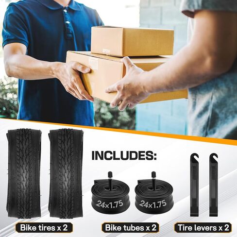 مجموعة إطارات دراجة مقاس 20 × 1.75، إطارات دراجة قابلة للطي مقاس 20 بوصة بديلة لإطارات وأنابيب الدراجات المقاومة للاهتراء تتضمن زوجًا من رافعات الإطارات لدراجات MTB على الطرق الوعرة الهجينة في المدينة in Kuwait