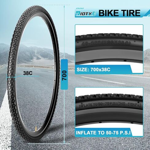 مجموعة إطارات دراجة 700x38C، 40-622 بديلة قابلة للطي ومقاومة للتآكل ومقاومة للثقب، مجموعة إطارات وأنابيب دراجات تتضمن زوجًا من رافعات الإطارات لدراجات الركاب على الطرق والحصى في المدينة in Kuwait