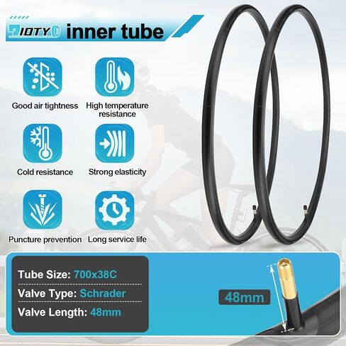 مجموعة إطارات دراجة 700x38C، 40-622 بديلة قابلة للطي ومقاومة للتآكل ومقاومة للثقب، مجموعة إطارات وأنابيب دراجات تتضمن زوجًا من رافعات الإطارات لدراجات الركاب على الطرق والحصى في المدينة in Kuwait