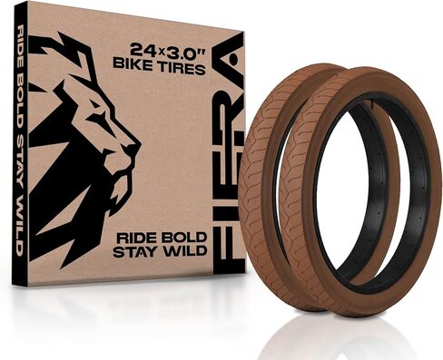 24x3 Bike Tires - Color Tires, Fits Cruisers, E-Bike & Mountain Bikes, Fat Tire Bikes, Non-Foldable, Puncture Resistant in Saudi Arabia