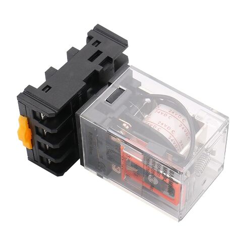 Baomain Power Relay MK2P-I 24VDC Coil DPDT 8 Pin with Plug-in Terminal Socket, for Automation and Control Systems in Kuwait