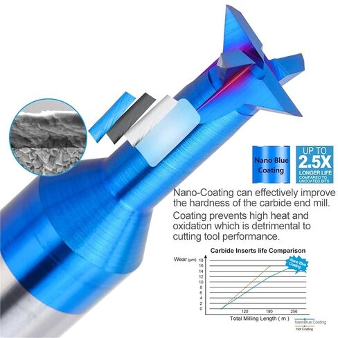 45° 60° 1.5-16mm Carbide Dovetail Milling Cutter Slotting Machining Tool for CNC(60°,ALTIAN Coating,6.0mm) in Saudi Arabia