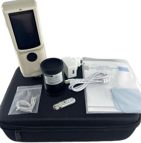 Portable Spectrocolorimeter Color Spectrophotometer with Planar Grating Method Repeatability ΔE*ab＜0.1 Aperture Ø8mm Repeatability ΔE*ab＜0.1 Accuracy 0.1 Dual Row 24 Groups Sensor in Saudi Arabia