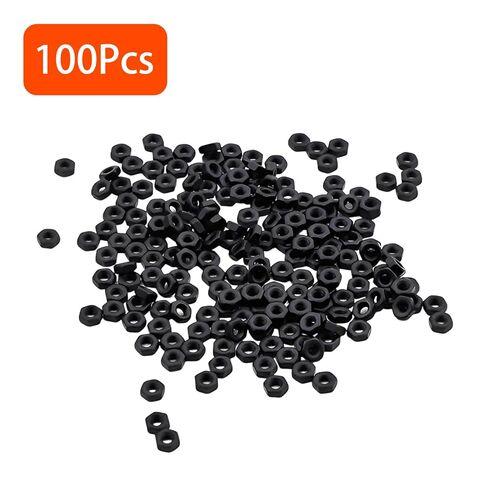 M4 Hex Nuts 100PCS M4 Nuts M4-0.7 Metric Nuts Black Carbon Steel Hex Nuts 6.5mm Width 3.8mm Height Metric Fasteners for 3D Printer RC Car Small Equipment Assembly in Saudi Arabia