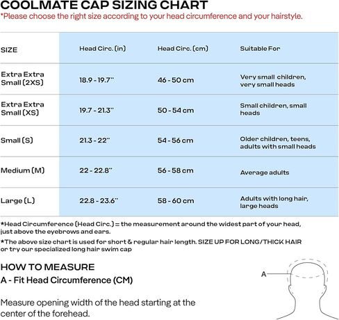 قبعة سباحة كبيرة من القماش من COOLMATE للنساء ذوات الشعر الطويل - مقاومة للماء من السيليكون، مساحة إضافية للضفائر السميكة والمجعد والمجدل، غير قابلة للانزلاق، هدية للسباحين، عبوة واحدة (أسود، M) in Kuwait