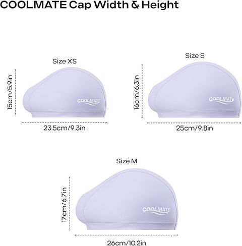 قبعة سباحة كبيرة من القماش من COOLMATE للنساء ذوات الشعر الطويل - مقاومة للماء من السيليكون، مساحة إضافية للضفائر السميكة والمجعد والمجدل، غير قابلة للانزلاق، هدية للسباحين، عبوة واحدة (أسود، M) in Kuwait