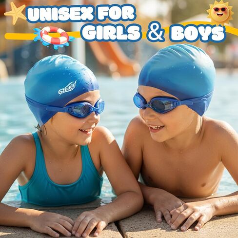 Swim Cap Kids - Silicone Swimming Cap for Girls Boys Teens Toddler Aged 3-15, Comfortable Fit Kids Swim Cap for Long Hair and Short Hair, Gradient Color in Saudi Arabia