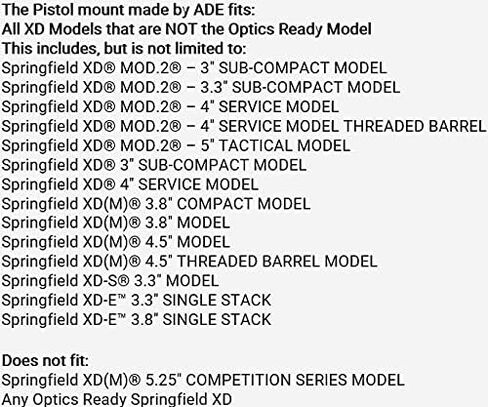 Ade Advanced Optics Red Dot Mounting Plate/Base/Adapter for for Vortex Venom/Razor/Viper, Burris Fastfire,Meopta,Docter, Insight to FIT Springfield XD,XD MOD 2,XDE,XD(M),Hellcat (Non-OSP) Pistol in Saudi Arabia