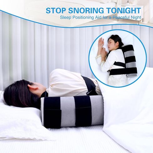 Side Sleep Trainer for Positional Sleep Apnea - Anti Snoring Device to Prevent Back Sleeping, Sleep Positioner for Snore Relief & Better Breathing | Lightweight, Comfortable & Effective, Long Foam in Saudi Arabia