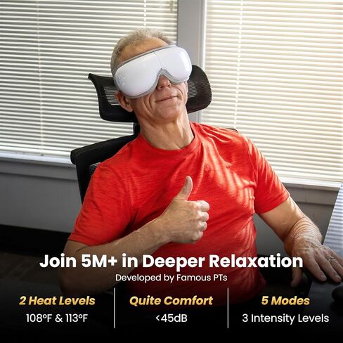 جهاز تدليك العين من بوب آند براد مع الحرارة والتبريد، مؤهل من FSA-HSA، قناع تدليك العين الساخن EyeOasis 3 للعيون الجافة، والصداع النصفي، وتخفيف الصداع، وتقليل الإجهاد، وتحسين النوم، وعيد الأم in Kuwait