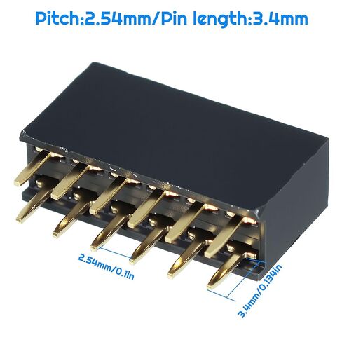 VIBICCK 85 قطعة 2.54 مم مستقيم صف مزدوج أنثى دبوس رأس مقبس موصل مجموعة شريط لدرع نموذج Arduino (85 قطعة طقم دبوس صف مزدوج) in Kuwait