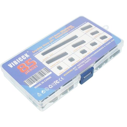 VIBICCK 85 قطعة 2.54 مم مستقيم صف مزدوج أنثى دبوس رأس مقبس موصل مجموعة شريط لدرع نموذج Arduino (85 قطعة طقم دبوس صف مزدوج) in Kuwait