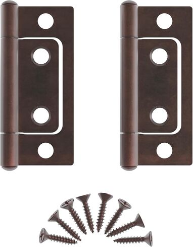 Antique Brass Non-Mortise Hinges - 2" x 11/16" - Pack of 2 - Cabinet Door Hinges - NH1-SAB in Saudi Arabia