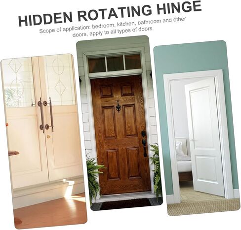 Toyvian 2pcs Invisible Hinges for Cabinets Stainless Steel Rotating Cupboard Hinges Easy to Install Smooth Operation for Doors and Windows in Saudi Arabia
