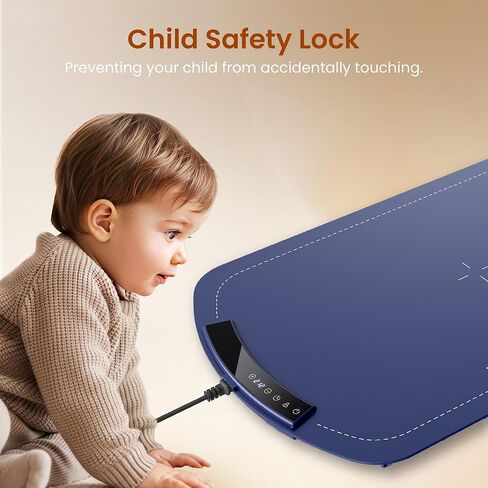 Kismile Warming Mat for Food 26''x16'', Food Warming Mats for Countertop, Warming Tray with 7 Temp Settings and 5 Hours Timer, Food Warmers with Kids Lock, for Gatherings,Parties,Everyday Use(Blue) in Kuwait