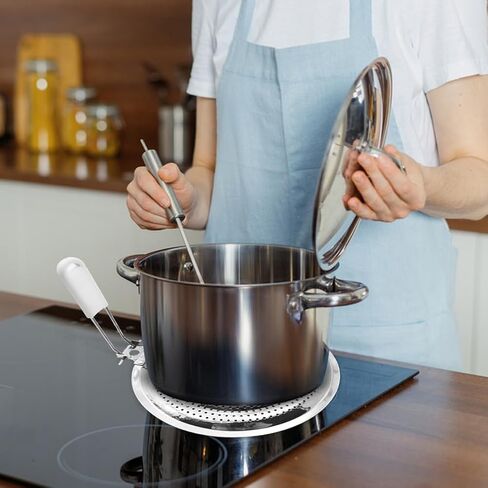 Heat Diffuser,Stainless Steel Heat Diffuser With Cool Touch Handle for Gas and Electric Stove Induction Cooktop Compatibility Simmer Plate Even Heat Distribution Food Warmer(size:7.99 x 7.36inch) in Kuwait