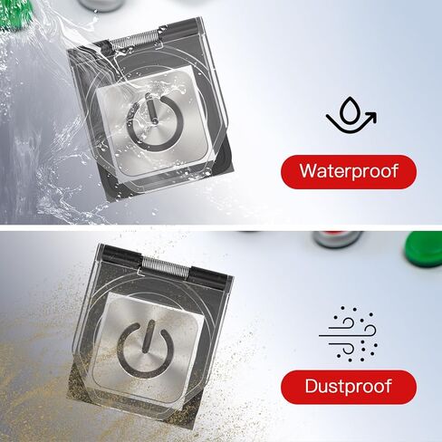 APIELE Power Push Button Switch Cover with Spring Dustproof and Waterproof Safety Protector Square Hole for 22mm 7/8" Mounting in Saudi Arabia