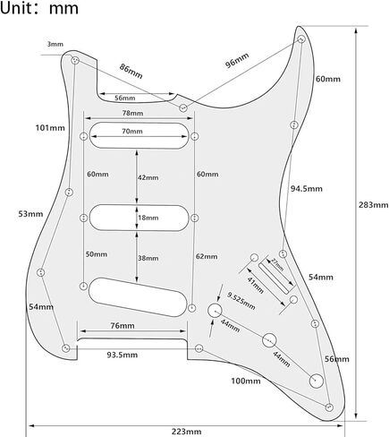 3-Ply 11 Hole SSS Guitar Pickguard - for ST/Strat Style forUSA/Mexico Fender Stratocaster/Strat (white) in Saudi Arabia