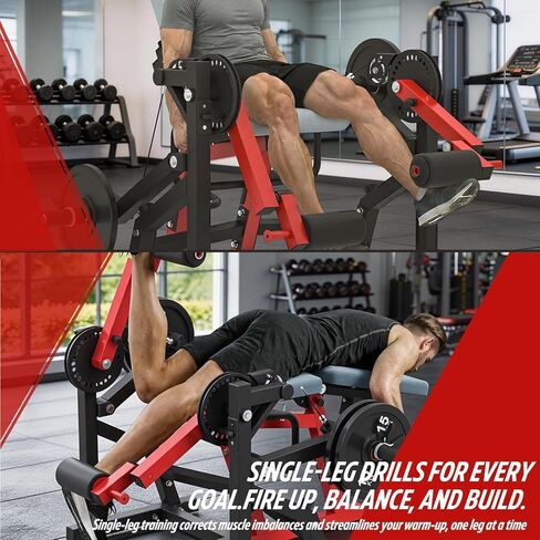 آلة تمديد وتجعيد الساق تعمل من جانب واحد وثنائي، قابلة للتحويل لتمديد الساق ومقعد تجعيد الساق للاستلقاء لصالة الألعاب الرياضية المنزلية، معدات تمرين الجزء السفلي من الجسم رباعية وأوتار الركبة in Kuwait