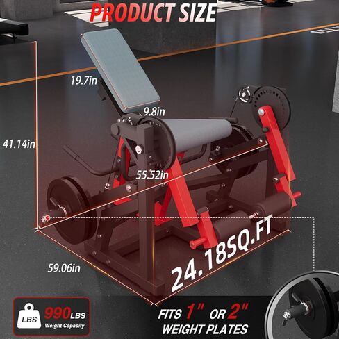 آلة تمديد وتجعيد الساق تعمل من جانب واحد وثنائي، قابلة للتحويل لتمديد الساق ومقعد تجعيد الساق للاستلقاء لصالة الألعاب الرياضية المنزلية، معدات تمرين الجزء السفلي من الجسم رباعية وأوتار الركبة in Kuwait