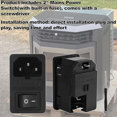 Main Power Switch 10A 250V 3 Pin with A Screwdriver, for ComfortBilt Pellet Stove ComfortBilt HP21 ComfortBilt HP22 ComfortBilt HP41 ComfortBilt HP42 ComfortBilt HP50 ComfortBilt HP50GC AC-01 in Kuwait