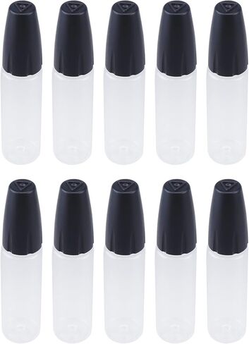 زجاجات ذات رأس إبرة سوداء، زجاجات قطارة بلاستيكية سعة 15 مل، عبوة من 10 قطع in Kuwait