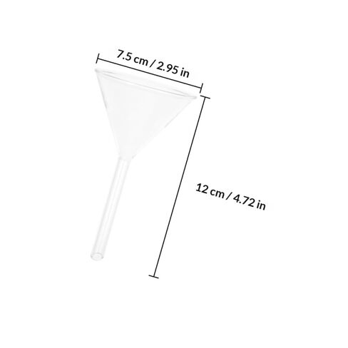 GARVALON Scientific Glass Funnel 75mm Triangular Stem for Lab Liquid Filtration and Chemical Transfer, Glass Filter Funnel with Mouth for Laboratory Use in Kuwait