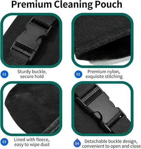 حقيبة تنظيف نادي الجولف وكرة الجولف - منظف أخاديد النادي، ملحقات حقيبة الجولف، تقنية تنظيف الوجه المقاومة للماء، مشبك قابل للفصل، يمكن غسله في الغسالة، هدايا الجولف للرجال (أسود) in Kuwait