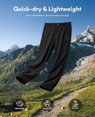 Haimont Men's Hiking Cargo Pants 6 Pockets Nylon Strech Lightweight Quick Dry Water Resistant Outdoor Travel, 30"/32"/34" in Kuwait