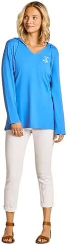 Life is Good. Women's Hanging Flag Rustic Long Sleeve Crusher-LITE Hoodie, Athletic Blue in Saudi Arabia