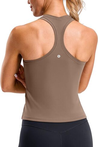 SANTINY Workout Tank Tops for Women Racerback Yoga Gym Tennis Running Athletic Tops Scoop Neck Tight Sleeveless Shirts in Saudi Arabia