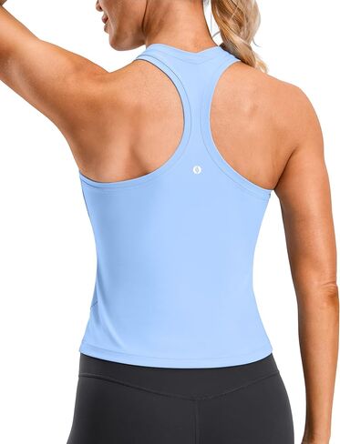 SANTINY Workout Tank Tops for Women Racerback Yoga Gym Tennis Running Athletic Tops Scoop Neck Tight Sleeveless Shirts in Saudi Arabia