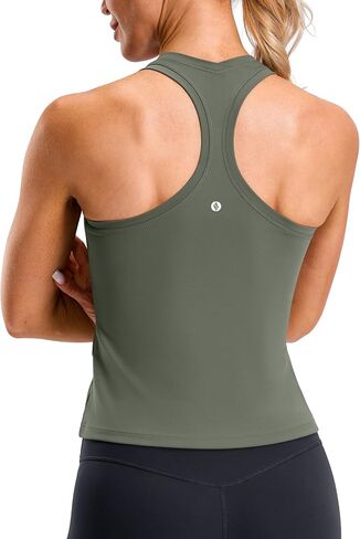 SANTINY Workout Tank Tops for Women Racerback Yoga Gym Tennis Running Athletic Tops Scoop Neck Tight Sleeveless Shirts in Saudi Arabia