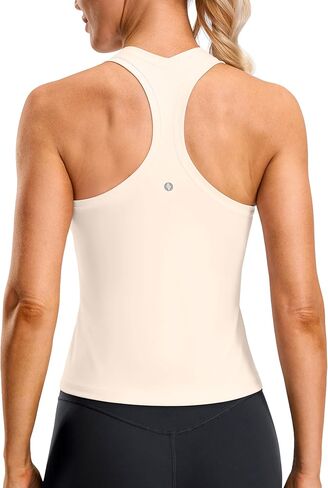 SANTINY Workout Tank Tops for Women Racerback Yoga Gym Tennis Running Athletic Tops Scoop Neck Tight Sleeveless Shirts in Saudi Arabia