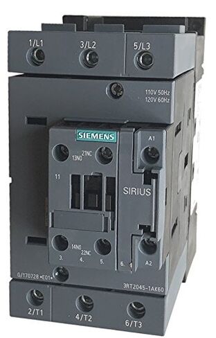 سيمنز 3RT2045-1AK60 3 أقطاب 80 أمبير موصل بتصنيف 30 حصان. @ 230 فولت، 60 حصان. @ 460 فولت 3 مراحل ويحتوي على ملف تيار متردد 120 فولت in Saudi Arabia