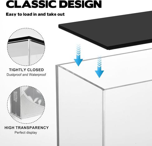 حافظة عرض UPC أكريليك شفافة (غير متوافقة مع MEW 151 UPC)، حافظة عرض للحماية من الأشعة فوق البنفسجية لمجموعة فائقة الجودة، واقي مقاوم للغبار بجودة المتحف مع غطاء أسود - 13.3 بوصة × 8.4 بوصة × 3.9 بوصة in Kuwait