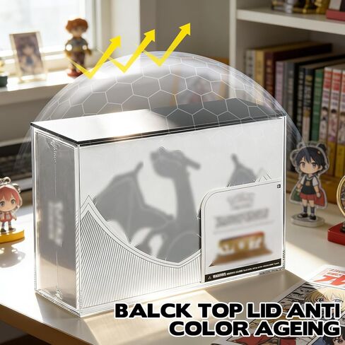 حافظة عرض UPC أكريليك شفافة (غير متوافقة مع MEW 151 UPC)، حافظة عرض للحماية من الأشعة فوق البنفسجية لمجموعة فائقة الجودة، واقي مقاوم للغبار بجودة المتحف مع غطاء أسود - 13.3 بوصة × 8.4 بوصة × 3.9 بوصة in Kuwait