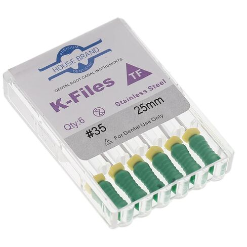 400220 HSB K-Files من النوع المرن 25 مم #35 ستانلس ستيل أخضر 6/عبوة in Saudi Arabia