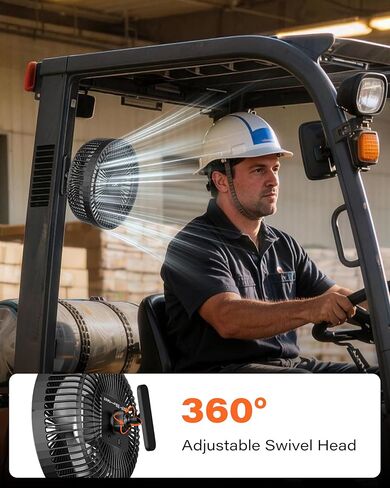 A2C Golf Cart Fan, 7.5" Rechargeable Magnetic Fan with 4 Speed Modes, Up to 15 Hours, Strong Airflow, Fits EZGO Club Car Yamaha, for Golf Cart & Cruise Ship Accessories, Outdoor Use in Saudi Arabia