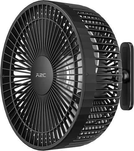 A2C Golf Cart Fan, 7.5" Rechargeable Magnetic Fan with 4 Speed Modes, Up to 15 Hours, Strong Airflow, Fits EZGO Club Car Yamaha, for Golf Cart & Cruise Ship Accessories, Outdoor Use in Saudi Arabia
