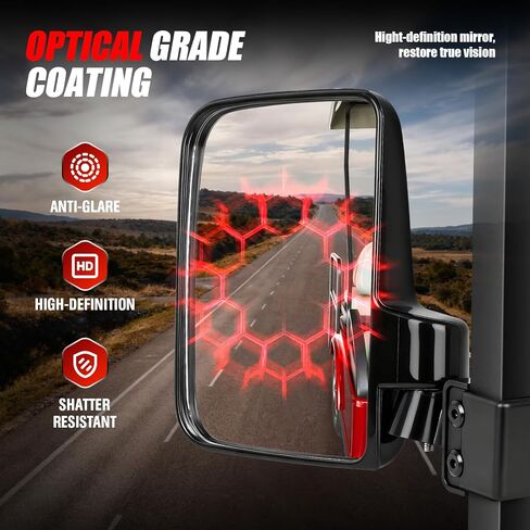 مرايا عربة الجولف العالمية، بدون حفر مرايا زجاجية مقاومة للكسر عالية الدقة لسيارة EZGO Club Car Yamaha، مرآة جانبية لعربة الجولف ومجموعة مرآة الرؤية الخلفية، دوران 180 درجة، لا توجد بقع عمياء in Kuwait