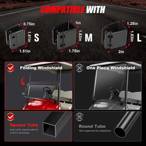 مرايا عربة الجولف العالمية، بدون حفر مرايا زجاجية مقاومة للكسر عالية الدقة لسيارة EZGO Club Car Yamaha، مرآة جانبية لعربة الجولف ومجموعة مرآة الرؤية الخلفية، دوران 180 درجة، لا توجد بقع عمياء in Kuwait