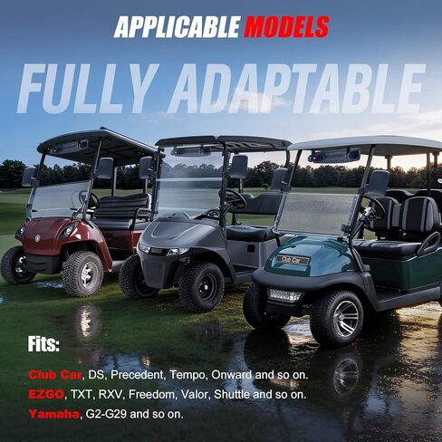 مرايا عربة الجولف العالمية، بدون حفر مرايا زجاجية مقاومة للكسر عالية الدقة لسيارة EZGO Club Car Yamaha، مرآة جانبية لعربة الجولف ومجموعة مرآة الرؤية الخلفية، دوران 180 درجة، لا توجد بقع عمياء in Kuwait