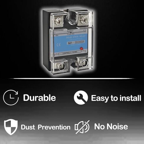 SSR-25DD Solid State Relays (Pack of 2) - DC 3–32V Input, DC 5–200V Output, 25A Single Phase for Industrial Automation & Temperature Control in Kuwait