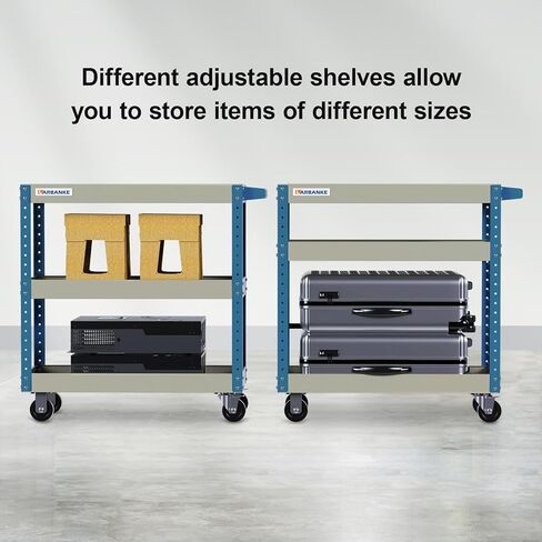 عربة أدوات دوارة من LARBANKE، مع عربة أدوات من 3 طبقات على العجلات، سعة تحميل 500 رطل، عربة أدوات مع طبقات قابلة لضبط الارتفاع، منظم أدوات للمرآب، ومستودع عربة الخدمة، ومتجر الإصلاح والمنزل in Kuwait